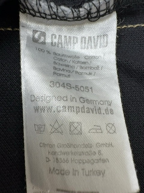 Camp David Boys Black Polo Logo Chest Size L Big Kids
