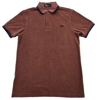 Fred Perry Rust Short Sleeve Polo XS Tipped Collar Cotton