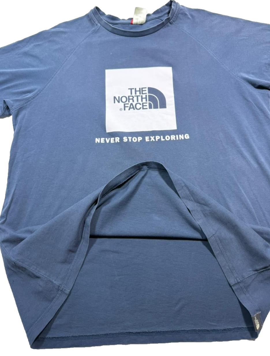 The North Face Navy Blue T-Shirt, Men's XL, Logo Print Casual Cotton Tee
