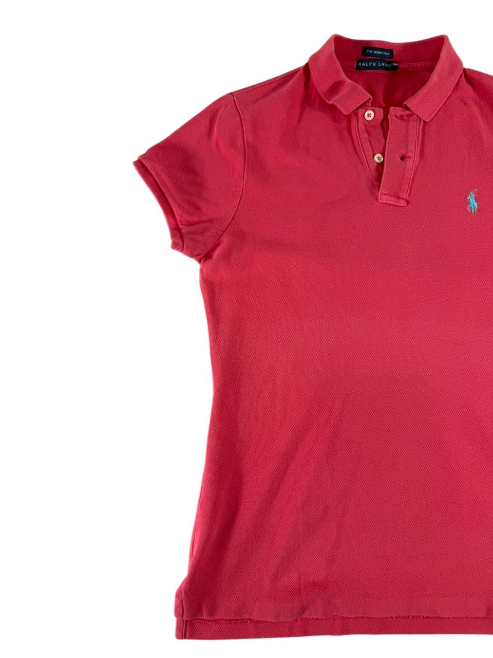 Polo Ralph Lauren Women's Skinny Fit Polo Shirt Pink Short Sleeve Size Medium