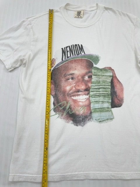 Neniom Men's White Oversized Graphic T-Shirt Size L