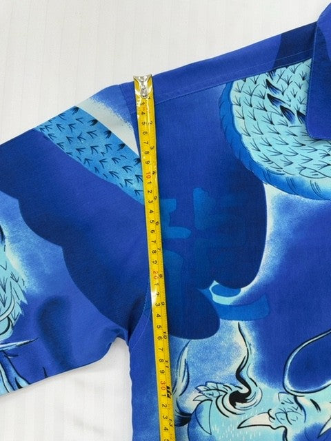 Brother Men's Blue Gothic Y2K Dragon Graphic Shirt Size L Vintage