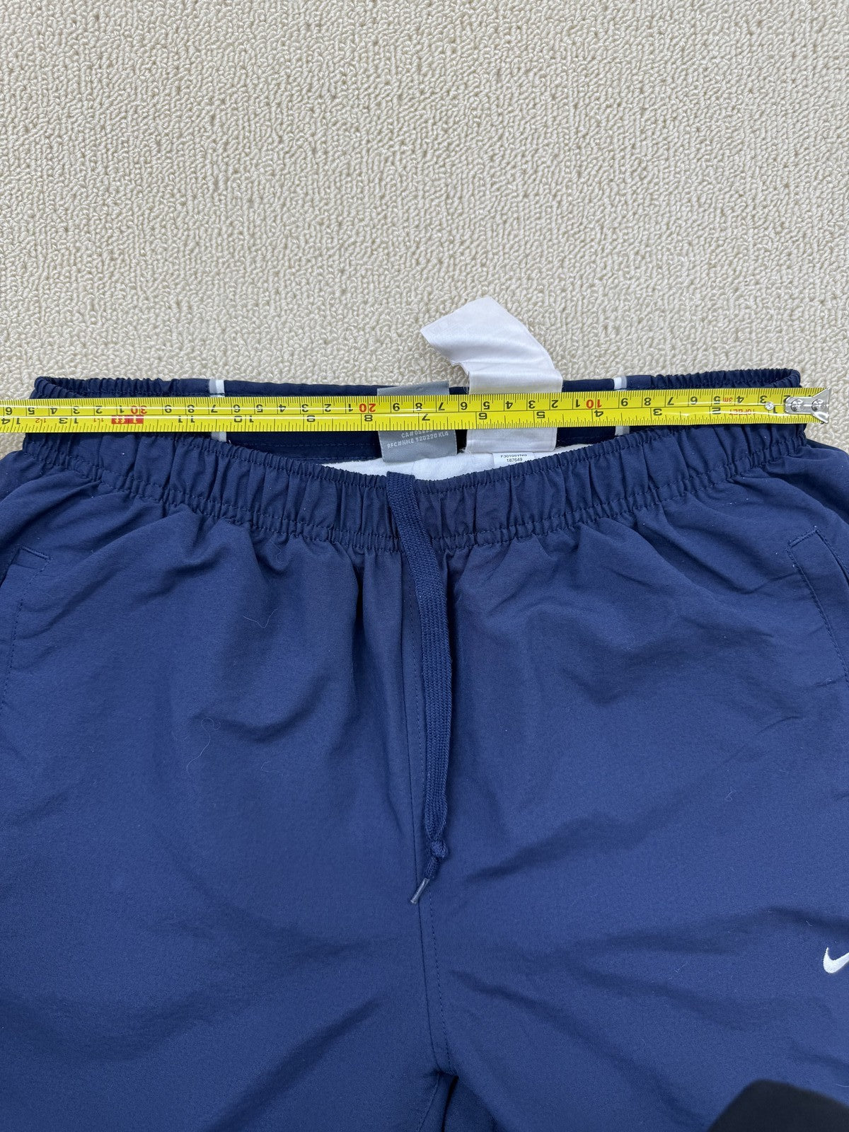Nike Men's Navy M Pants Drawstring White Piping Solid