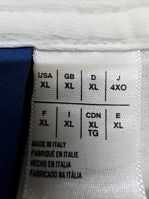 Reebok Men's White Short Sleeve T-Shirt XL Logo Crewneck Italy