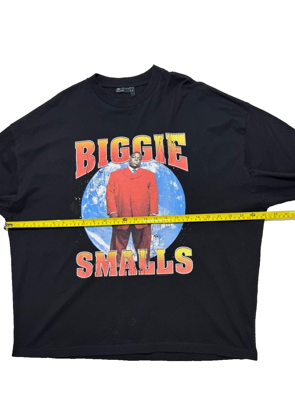 Notorious Big Biggie Planet Graphic Print T-Shirt Short Sleeve Size M Rap Tee