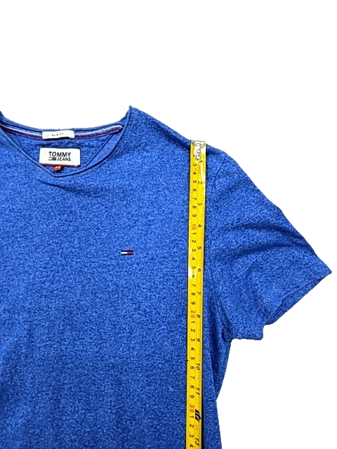 Tommy Jeans Slim Fit XS Blue Short Sleeve Crew Neck Cotton T-Shirt Men's
