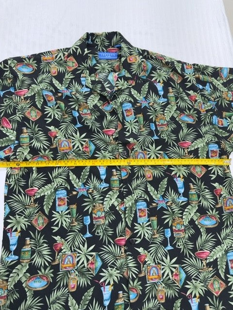 Concepts Men's Black Multi Floral Hawaiian Shirt XL Regular