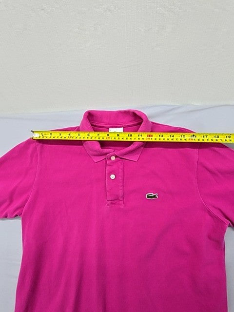 Lacoste Women's Pink Classic Polo Shirt Size 9 Cotton France