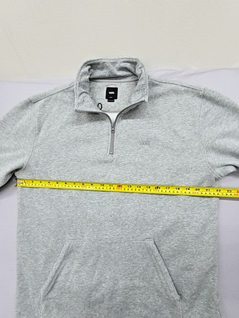 Vans Men's Gray Quarter Zip Pullover Hoodie Size L