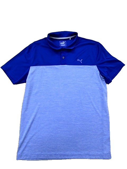 Puma Blue Golf Polo Shirt Men XL Short Sleeve Color Block
