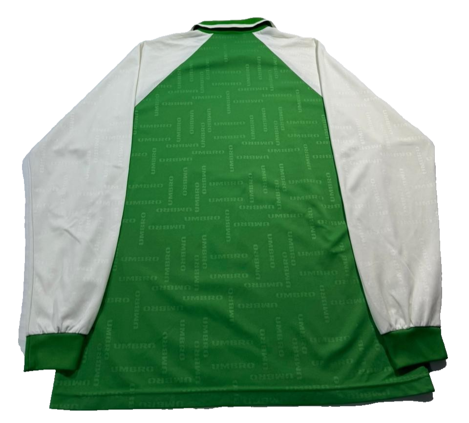 Vintage Umbro Long Sleeve Training Jersey Green/White Men�S Xl 90S Soccer Top