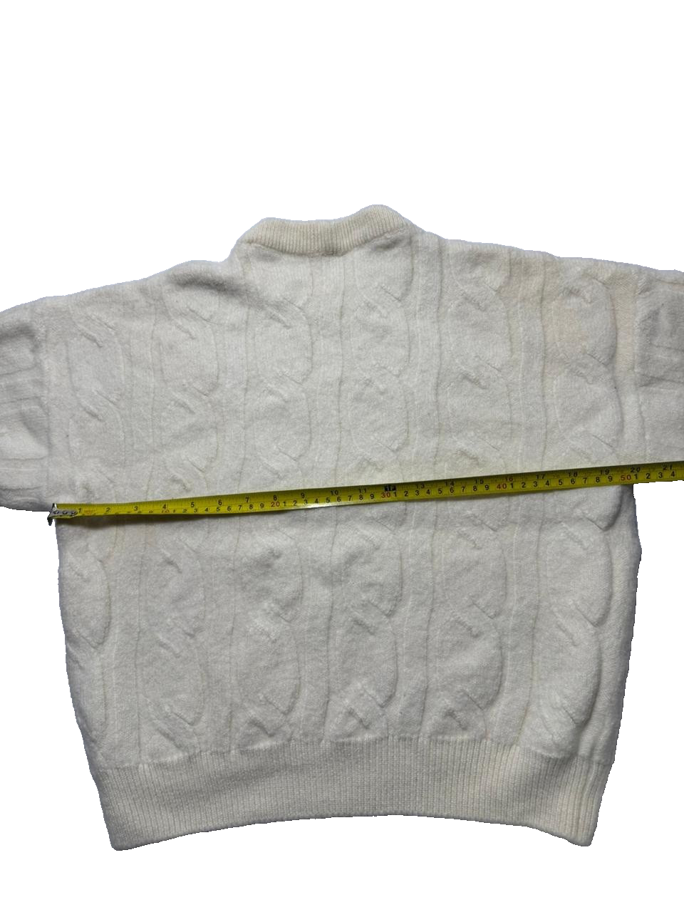 Ferrari Cable Knit Sweater Cream Wool Embroidered Logo Unisex | M