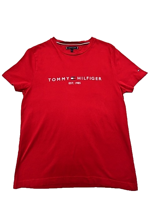 Tommy Hilfiger Men's Red Organic Cotton T-Shirt Crewneck Size M