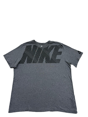 Nike Men's XL Athletic Fit Grey Cotton Short Sleeve Crewneck Tee