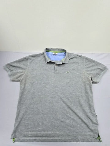 Lacoste Grey Men's Short Sleeve Polo Shirt Size 6 Cotton Pique France
