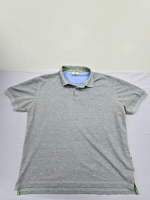 Lacoste Men's Gray Polo Shirt – Size 6, Short Sleeve, Cotton