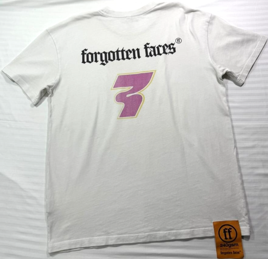 Men's T-Shirt Short-Sleeve Forgotten Faces Rider Oversized Tee White - Size S