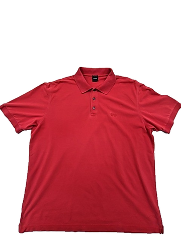 Hugo Boss Red Pima Cotton Polo Shirt XXL Short Sleeve Men's