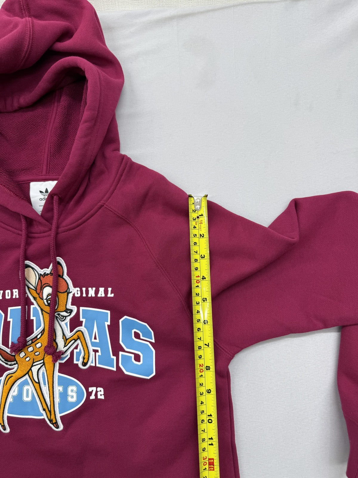 Adidas Disney Bambi Maroon Cropped Hoodie Women's L Originals
