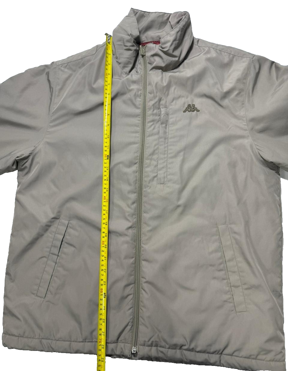 Men's Kappa Beige Full Zip Jacket Windbreaker Coat Top - Size L