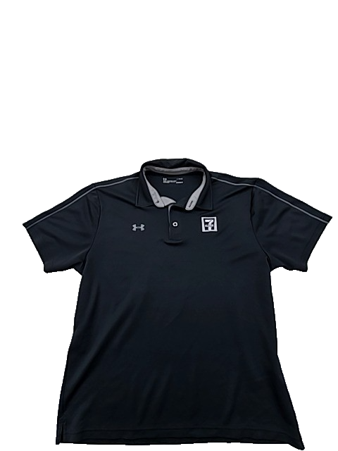 Under Armour HeatGear Black Polo Shirt Men's LG Short Sleeve Loose