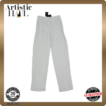 Giorgio Armani Cotton-Blend Straight Unhemmed With Single Pleats Pants 44 BNWT