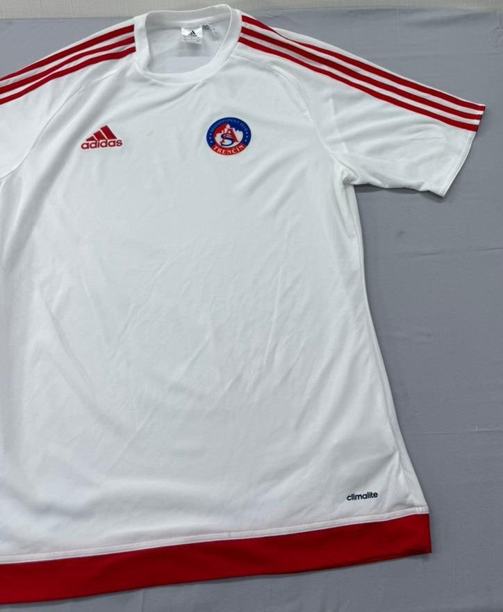 Adidas Men's White Soccer Jersey Short Sleeve Stripe L