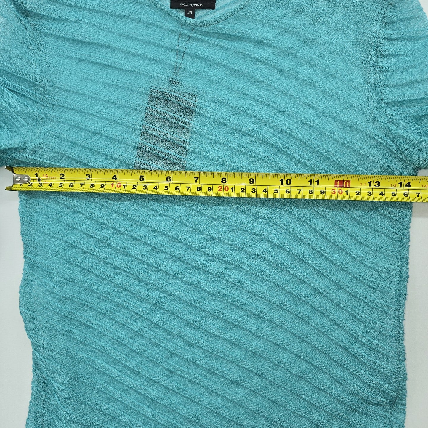 GIORGIO ARMANI Women's Turquoise Asymmetrical Long Sleeve Top EU 40
