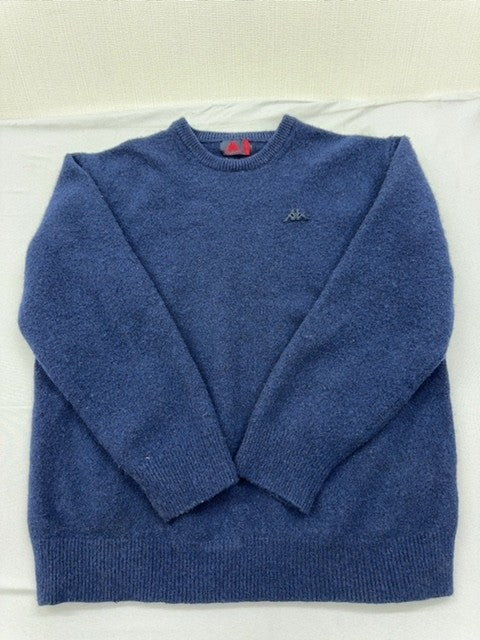 Robe di Kappa Men's Navy Blue Crewneck Knit Sweater Large Logo