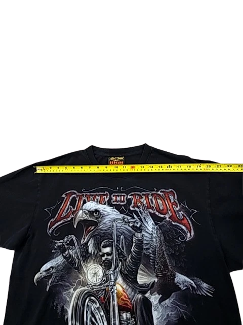 Reckless High Definition Men's Black Motorcycle Wings T-Shirt XL