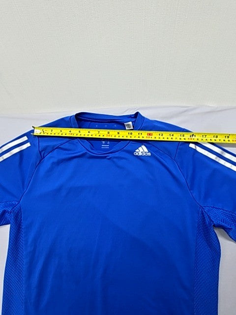 Adidas Men's Climacool Blue T-Shirt L Moisture Wicking 3-Stripes