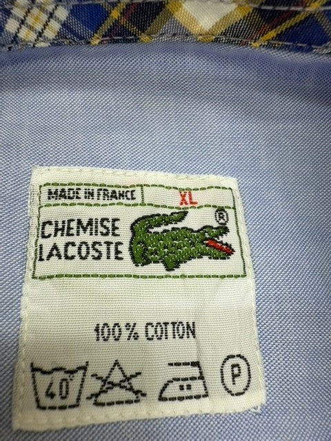 Lacoste Men Light Blue Button-Down Poplin Shirt XL Chest Pocket Regular