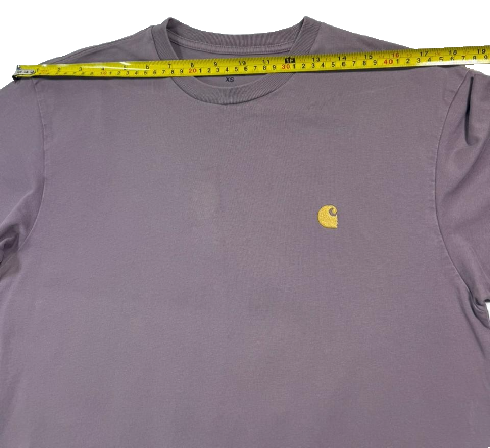 Carhartt Wip Chase T-Shirt In The Color Porphyry With A Gold Logo - Size XS