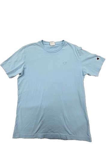 Champion Light Blue Small Short Sleeve Crewneck Logo T-Shirt Unisex