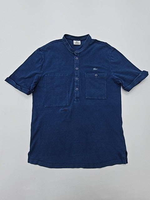 Lacoste Boys Blue Polo Shirt Size 3 Cotton Pique Henley