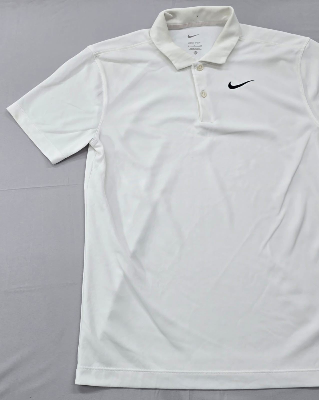 Nike Men's White Dri-FIT Polo Shirt Size S Short Sleeve