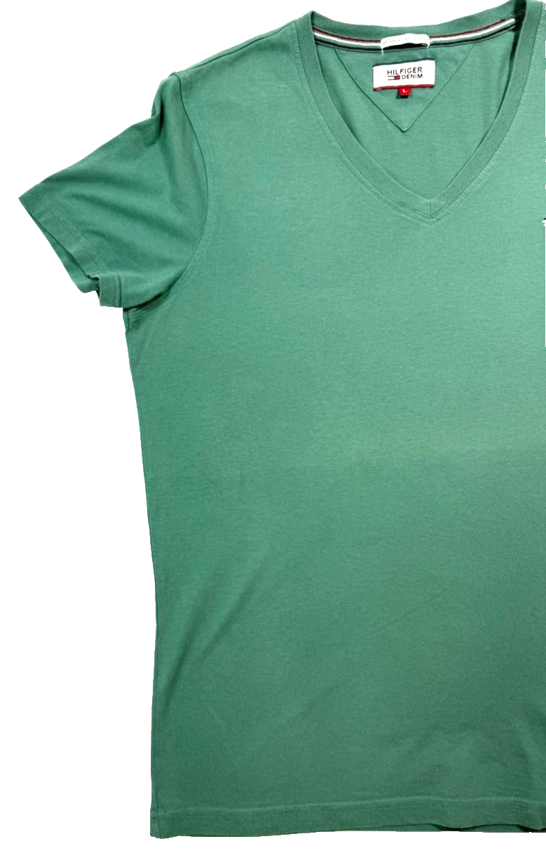 Tommy Hilfiger Regular Fit V-Neck T-Shirt In Green - L