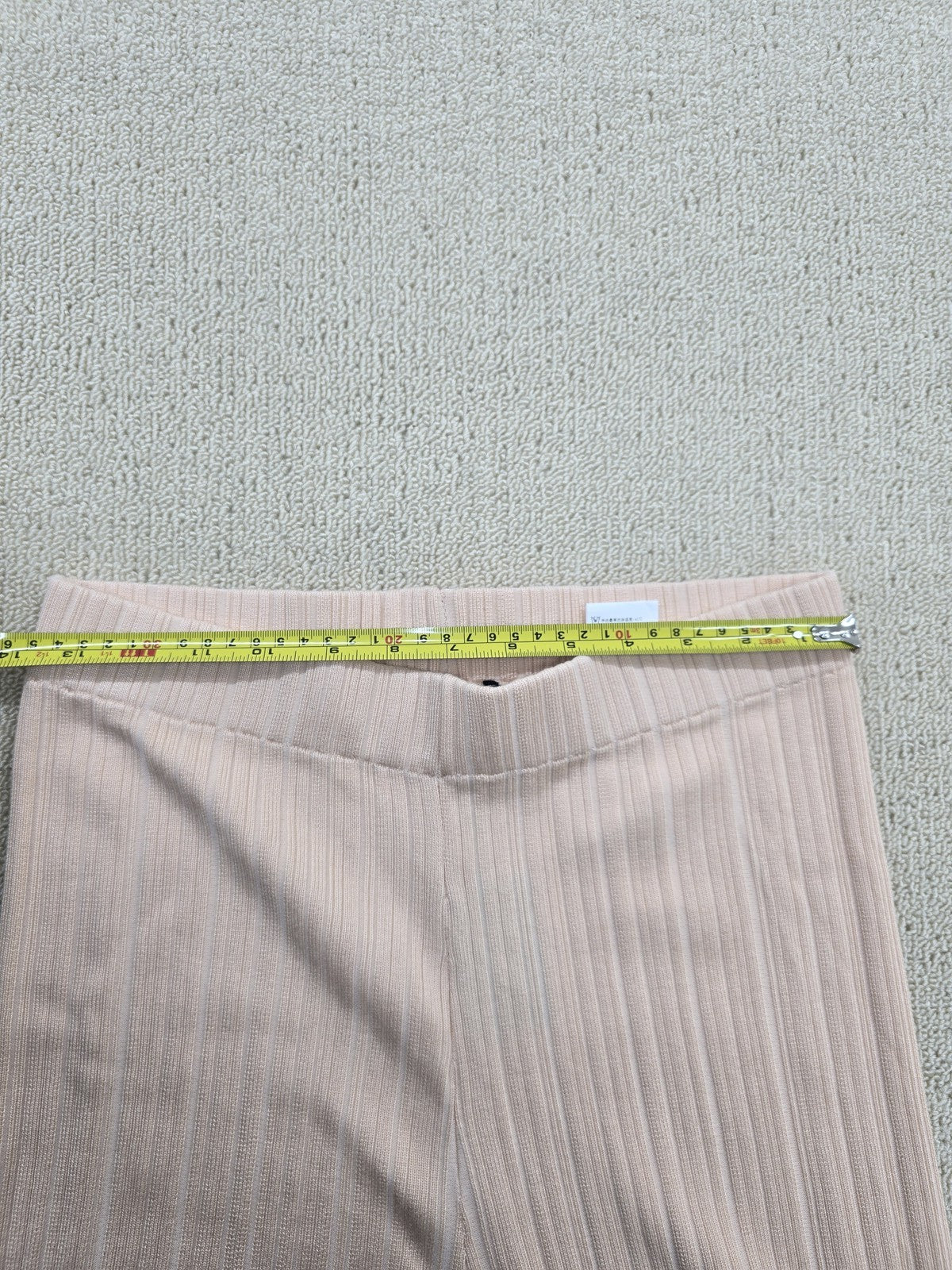 Maje Wide-Leg Knitted Pants FR 40 Rose Pale High Waist Stretch NWT