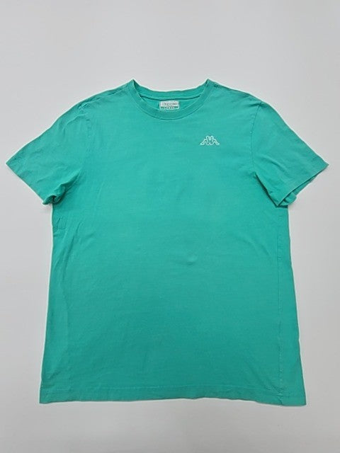 Kappa Men's Turquoise Logo Cotton T-Shirt Size L Regular Crew Neck
