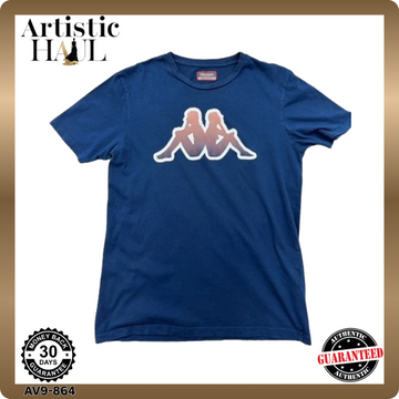 Kappa Men's Navy Blue Short Sleeve Crew Neck T-Shirt Medium Logo