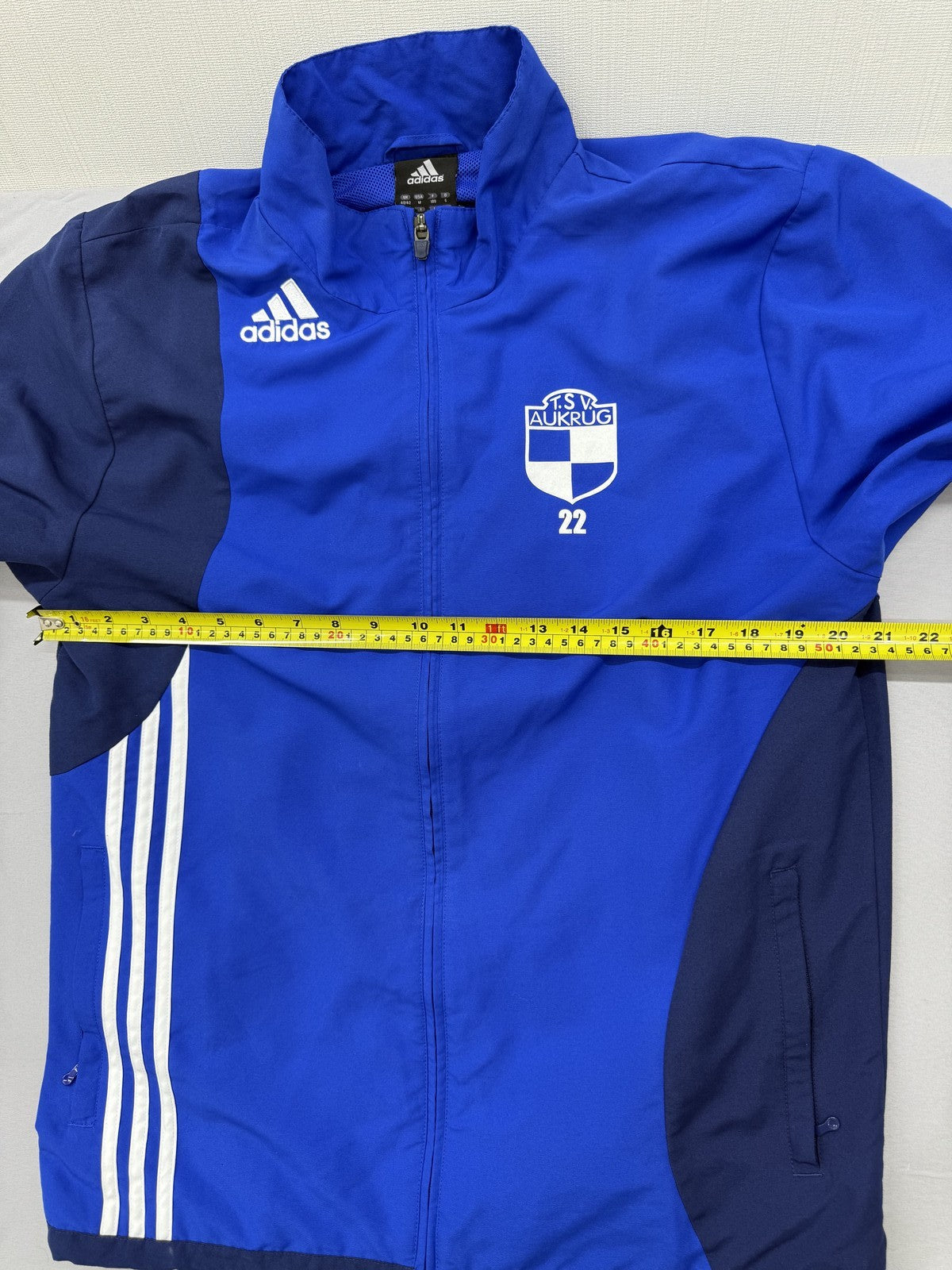 Adidas Navy Track Jacket M Full Zip Striped Athletic Unisex