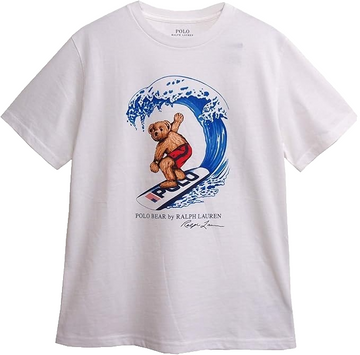 Polo Ralph Lauren Men Polo Bear Surfing Crew Neck T-Shirt White | Xl
