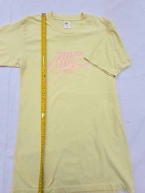 Nike Yellow Logo Cotton Crewneck T-Shirt Men's L Vintage