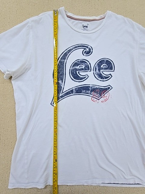 Lee White Graphic Logo Crew Neck Cotton T-Shirt XL
