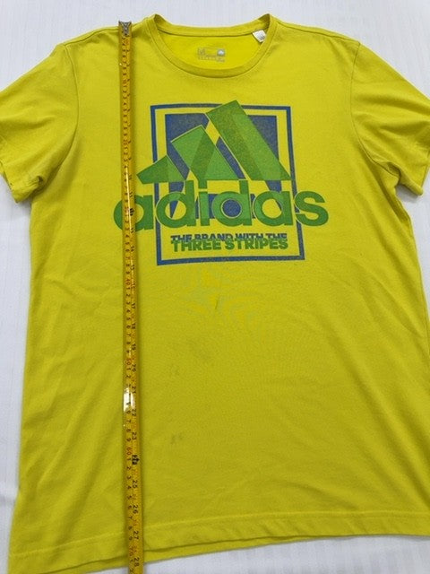 Adidas Men's Yellow Graphic Print Crew Neck T-Shirt Size M