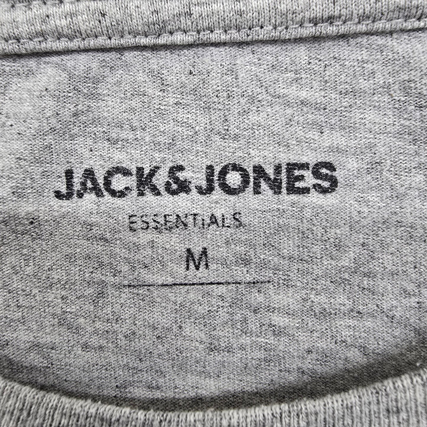 Jack & Jones Men's M Heather Gray Logo Graphic Cotton T-Shirt