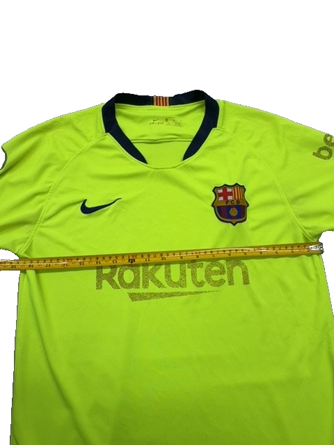 Nike Youth Neon Yellow FC Barcelona Soccer Jersey Dri-FIT Short Sleeve