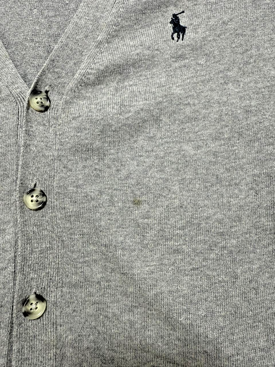 Polo Ralph Lauren Knit Grey Cardigan Sweater Vintage - Size M