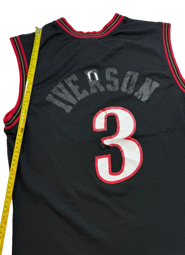 Men's Mitchell & Ness Allen Iverson Black Philadelphia Hardwood Classics Size L