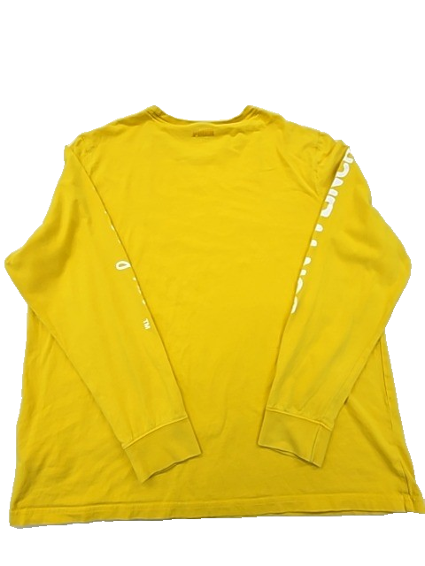 Puma Yellow Printed Fleece Sweatshirt XL Long Sleeve Men Crewneck